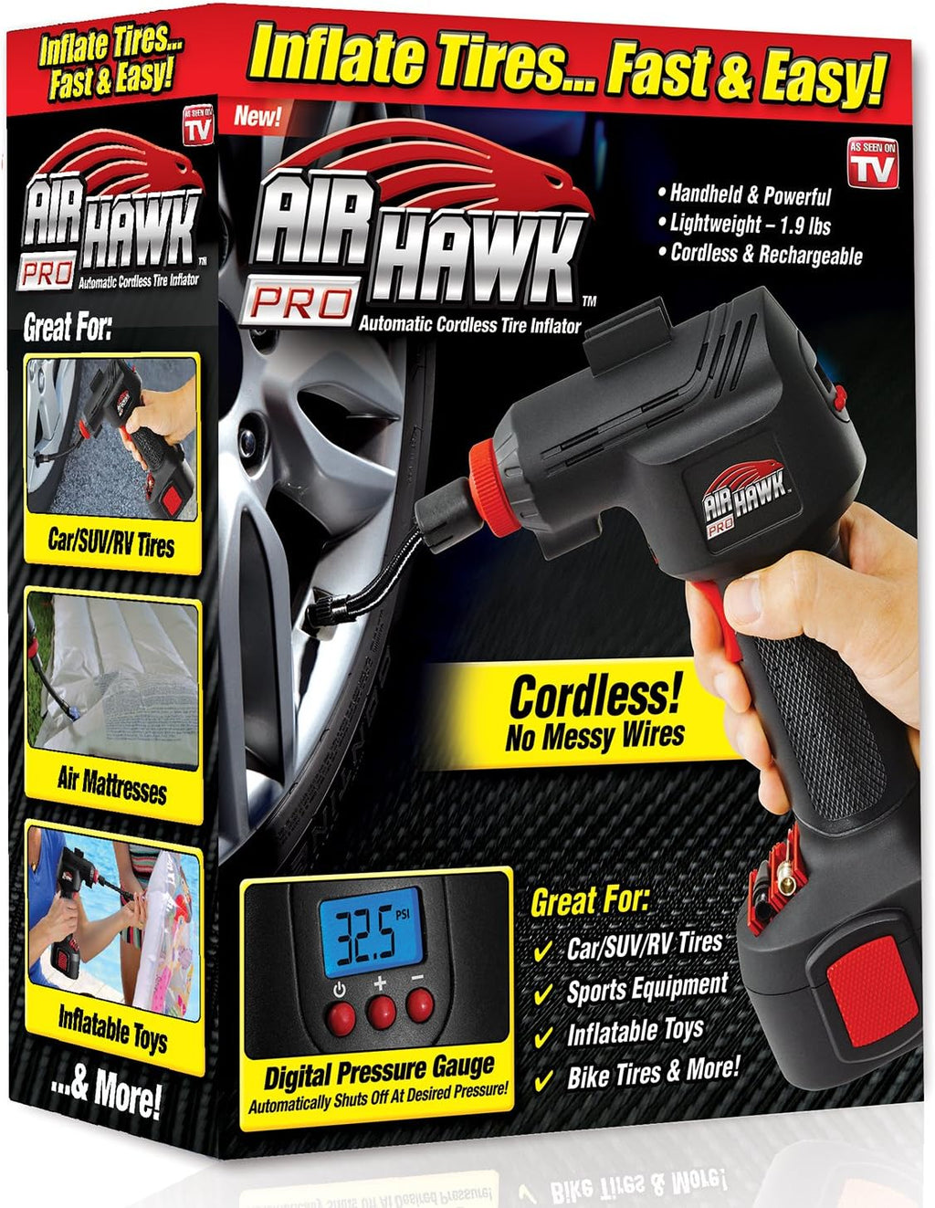Black Cordless Tire Inflator R3729
