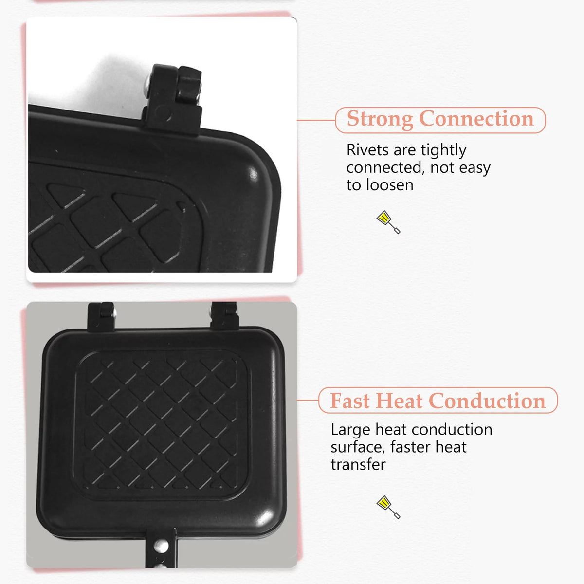 Non-stick Grilled Sandwich Maker with Insulated Handle U624