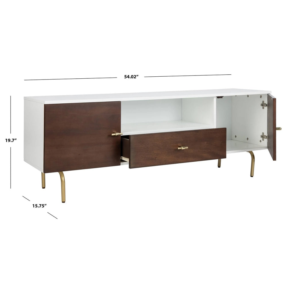 Cream White Washed Media Stand U607754