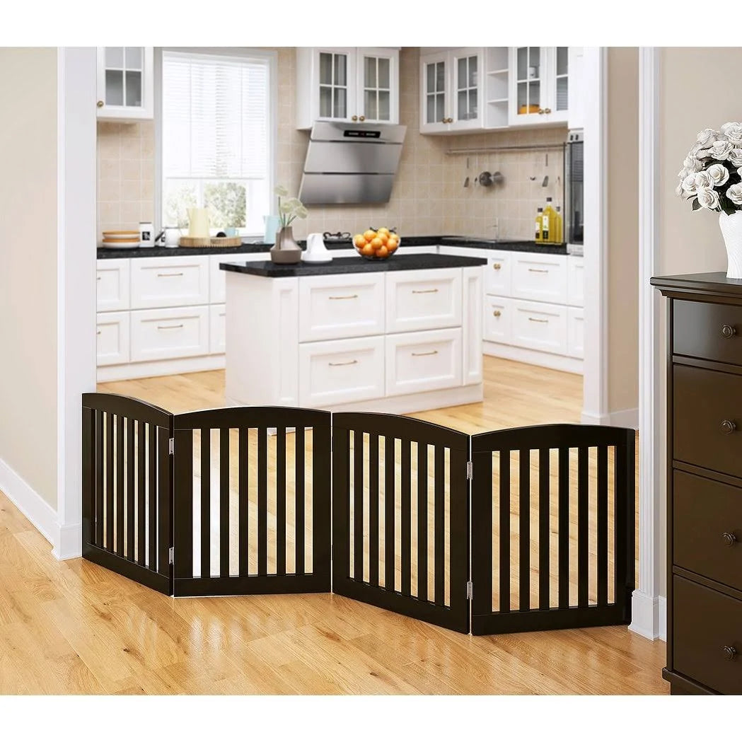 24 inch 4 Panel Wooden Freestanding Foldable Pet Gate Z554