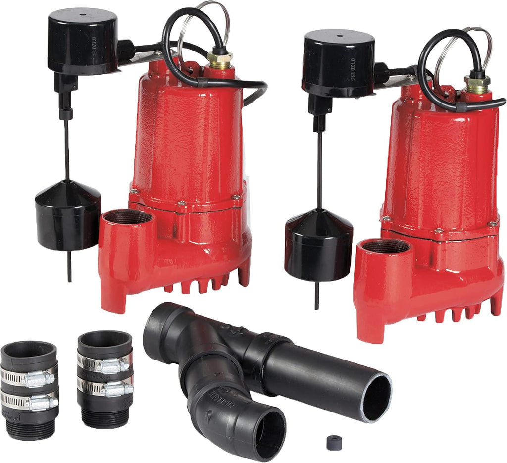 1/3 HP Dual Automatic Cast Iron Sump Pump System F838