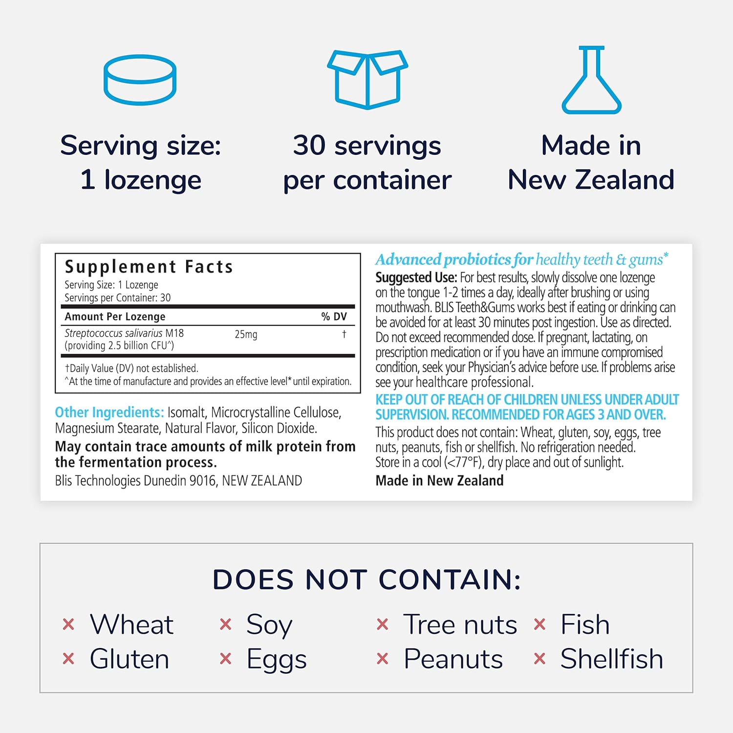 2.5 Billion Cfu Oral Probiotic Lozenges B3332