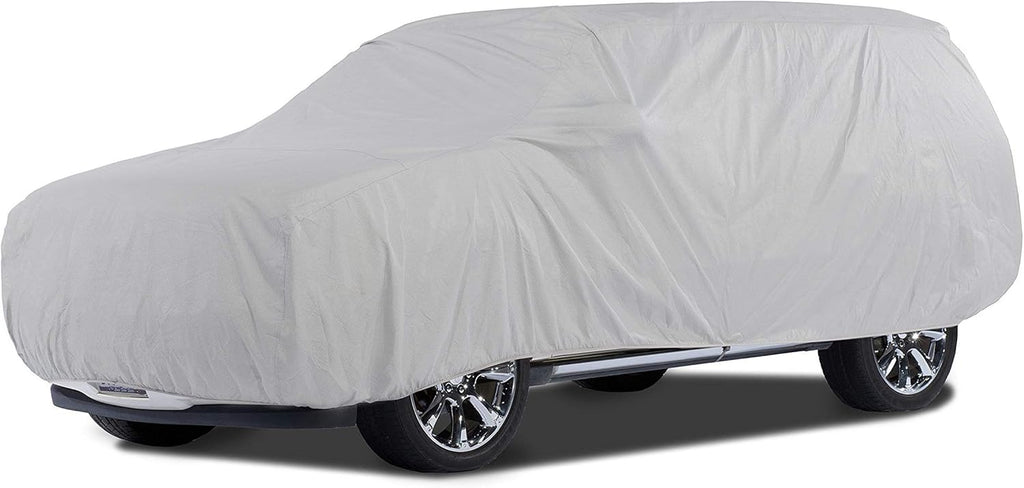 Grey 3-Layer Car Cover with Mesh Vent and Elastic Hem M3603