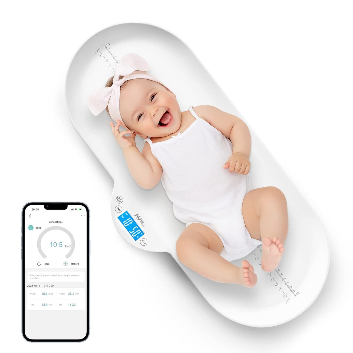 Digital Weighing Scale for Newborn Infant Toddler Cat Puppy Animals with Hold Function, LCD Display, Pack of 2 E7261