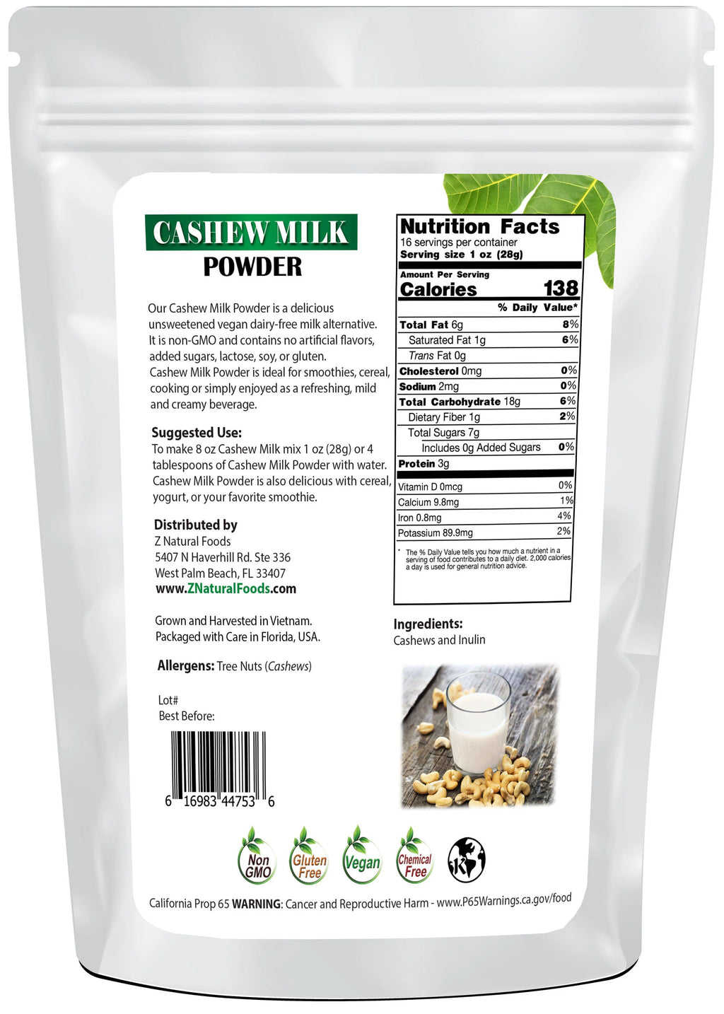 Cashew Milk Powder, 5 lbs L7146
