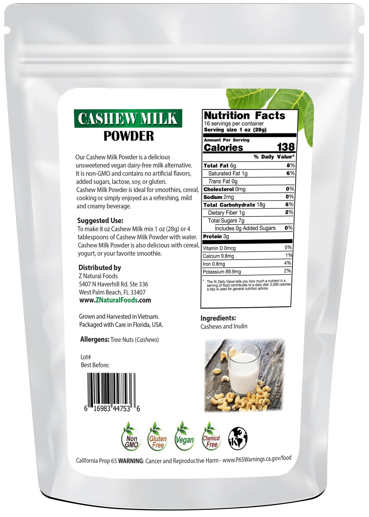Cashew Milk Powder, 5 lbs L7146