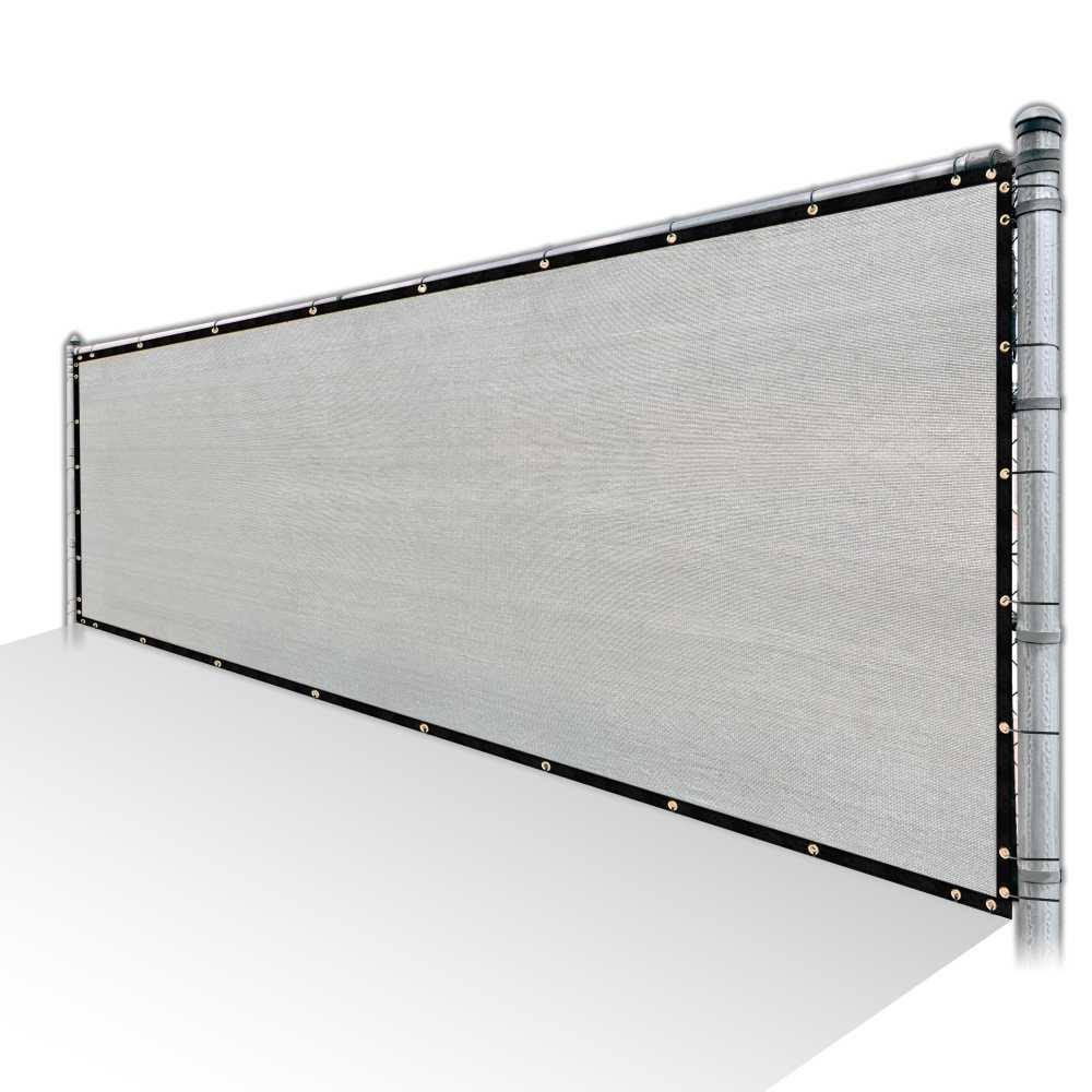 4 ft. x 111 ft. Grey HDPE Privacy Fence Screen with Reinforced Grommets F421