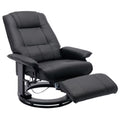 Black Faux Leather Swivel Recliner with Footrest I247639