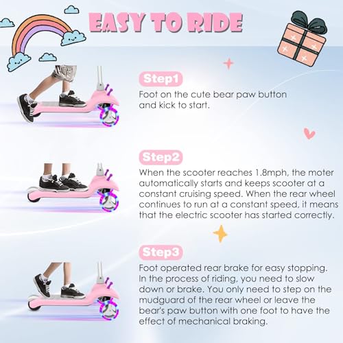 3 Wheel Electric Scooter with Flash Wheels and Anti-Slip Deck P15479