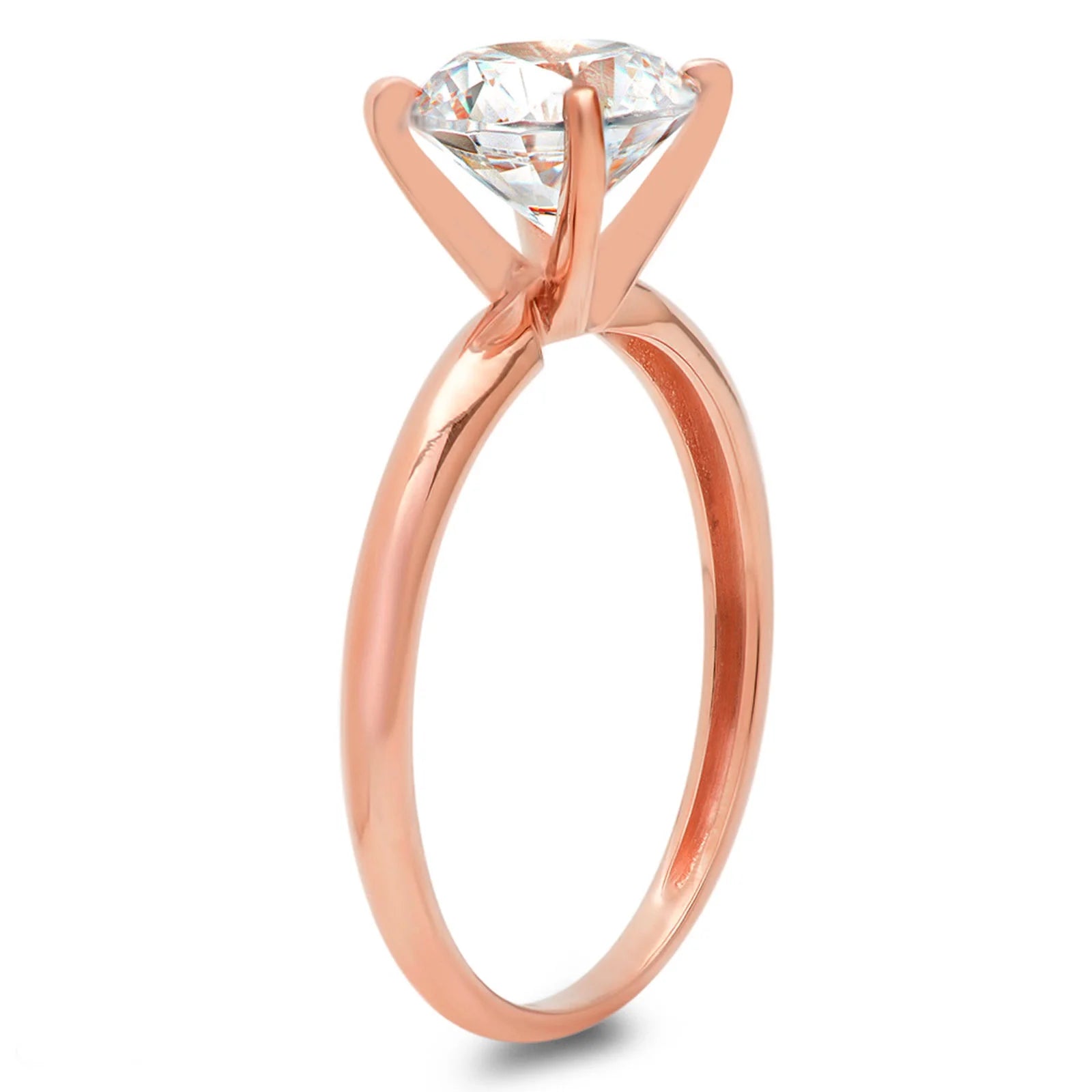 14K Rose Gold Solitaire Engagement Ring size 8.5 N373109