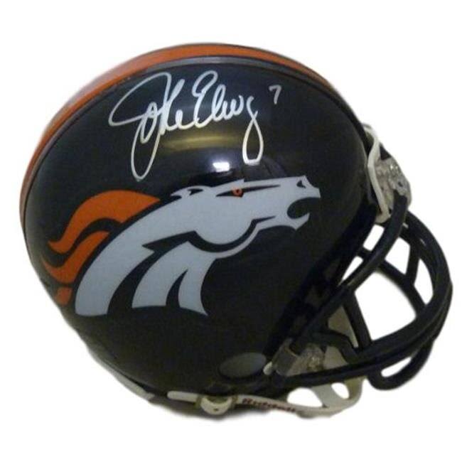 John Elway Autographed Mini Helmet X6620