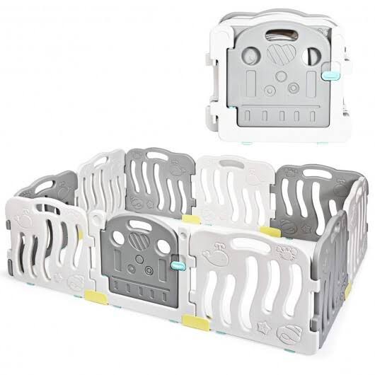 10-Panel Kids Safety Activity Center - Gray Z301