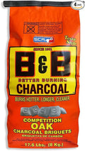 Charcoal Slow Burning Oak Charcoal Briquettes, 17.6 Pounds - SET OF 4 H788157