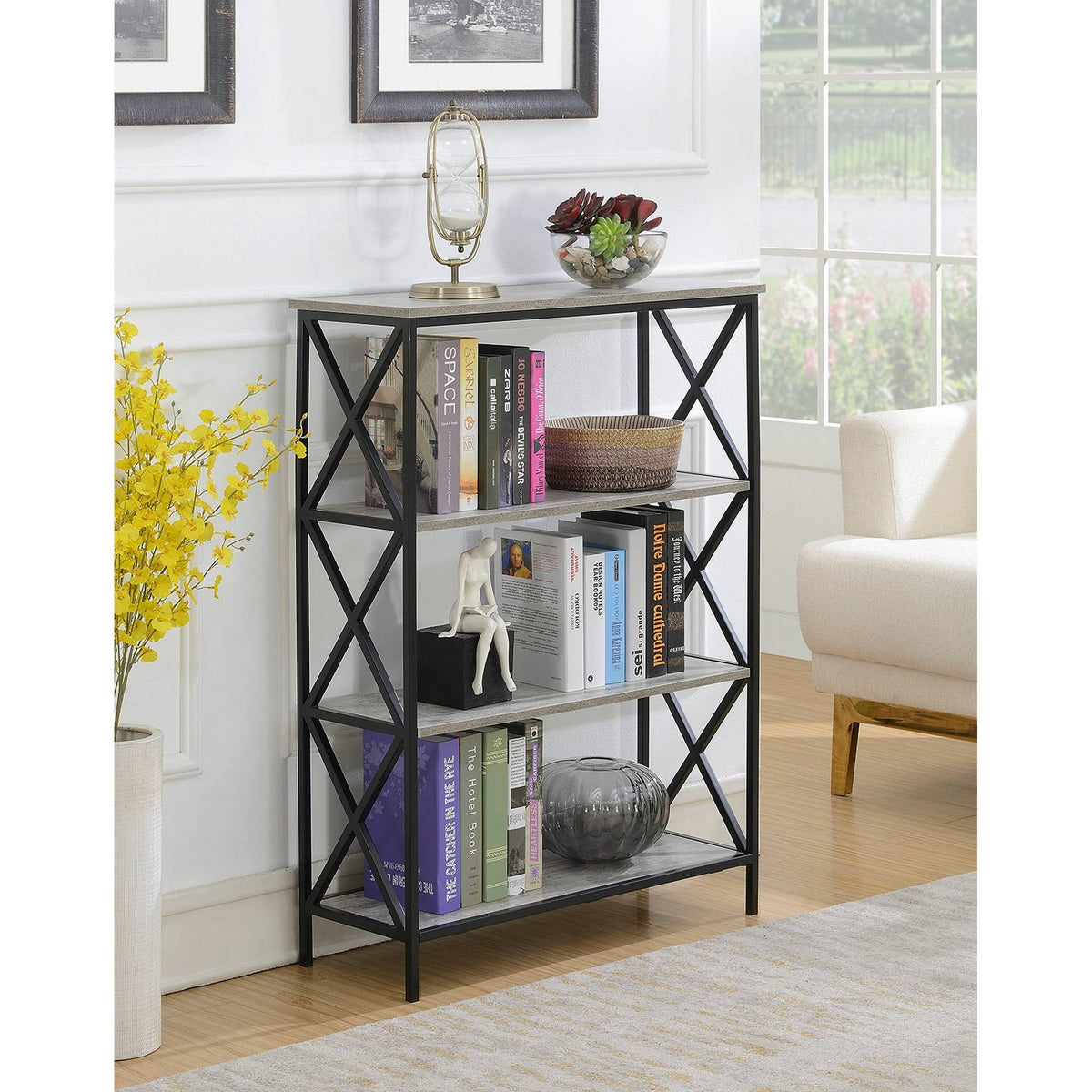 4 Tier Faux Birch Bookcase Q777