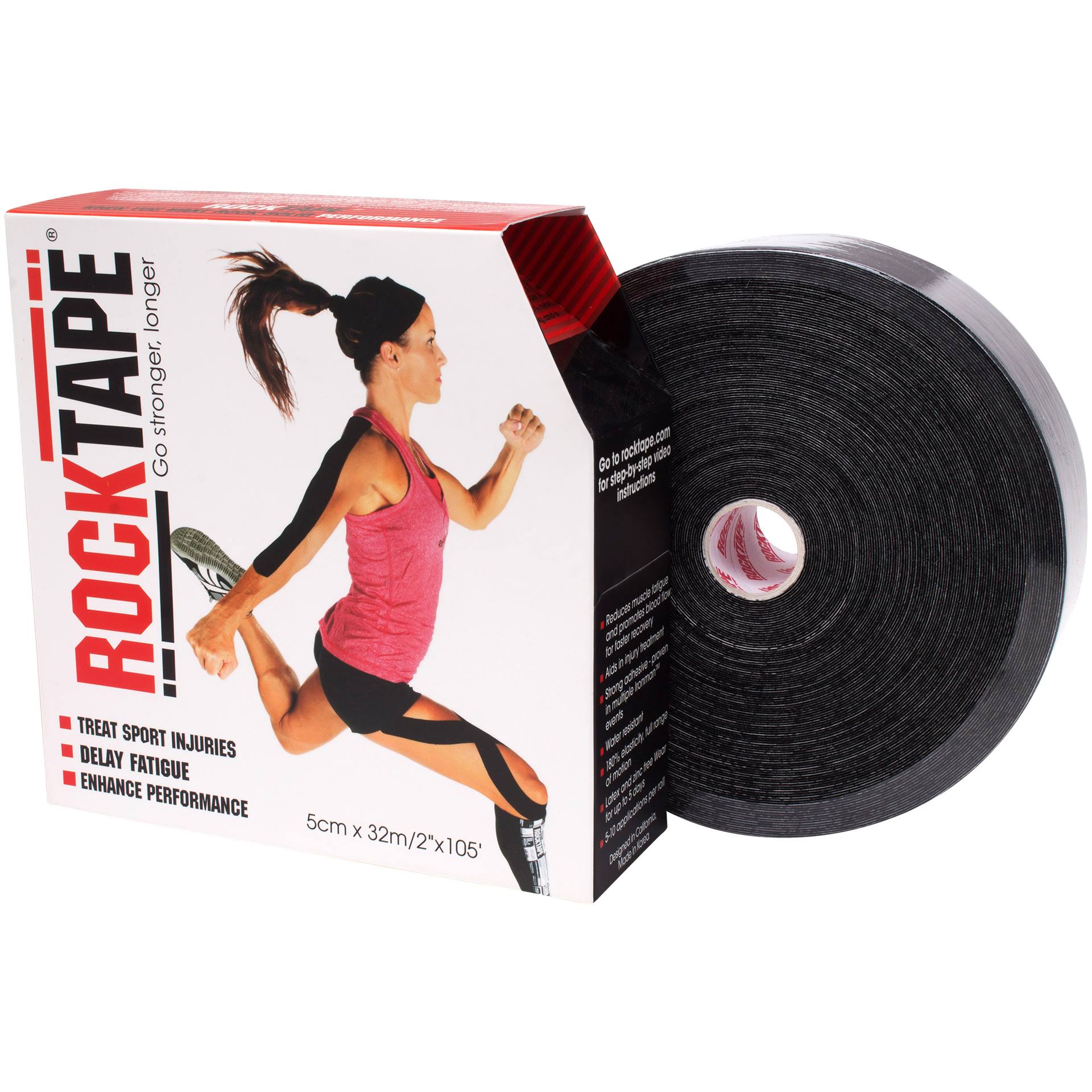 2" x 105' Bulk Roll Kinesiology Tape - Black C545