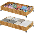 2 Pack 31.5in Rolling Rattan Under Bed Storage Bins K185582