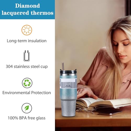 Double Layer Stainless Steel Insulated Mug with Lid, Gradient Color Travel Mug (pink orchid) K82033