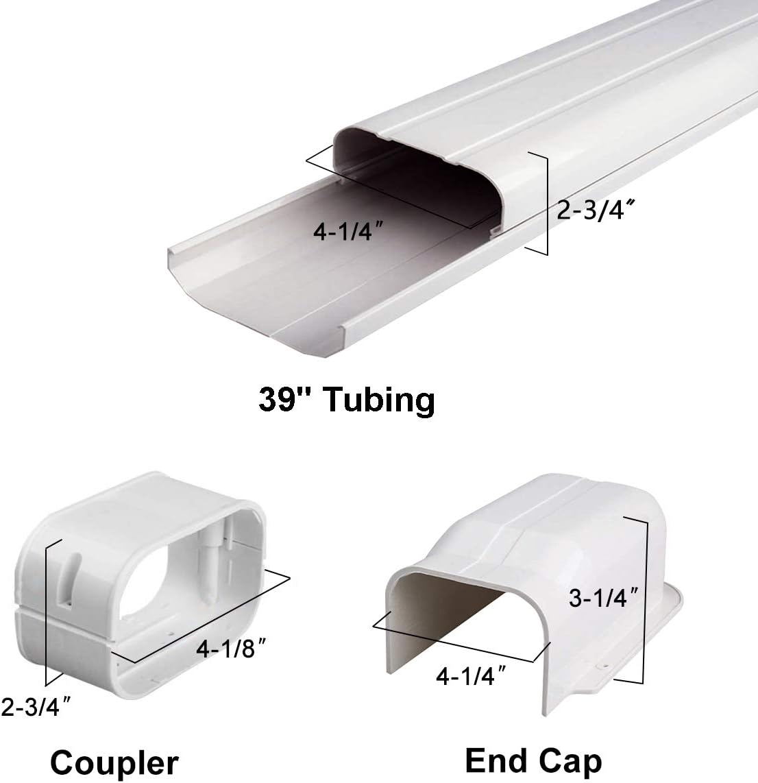 4" 7.5 Ft AC Decorative PVC Line Set Cover Kit, Pack of 2 N75771