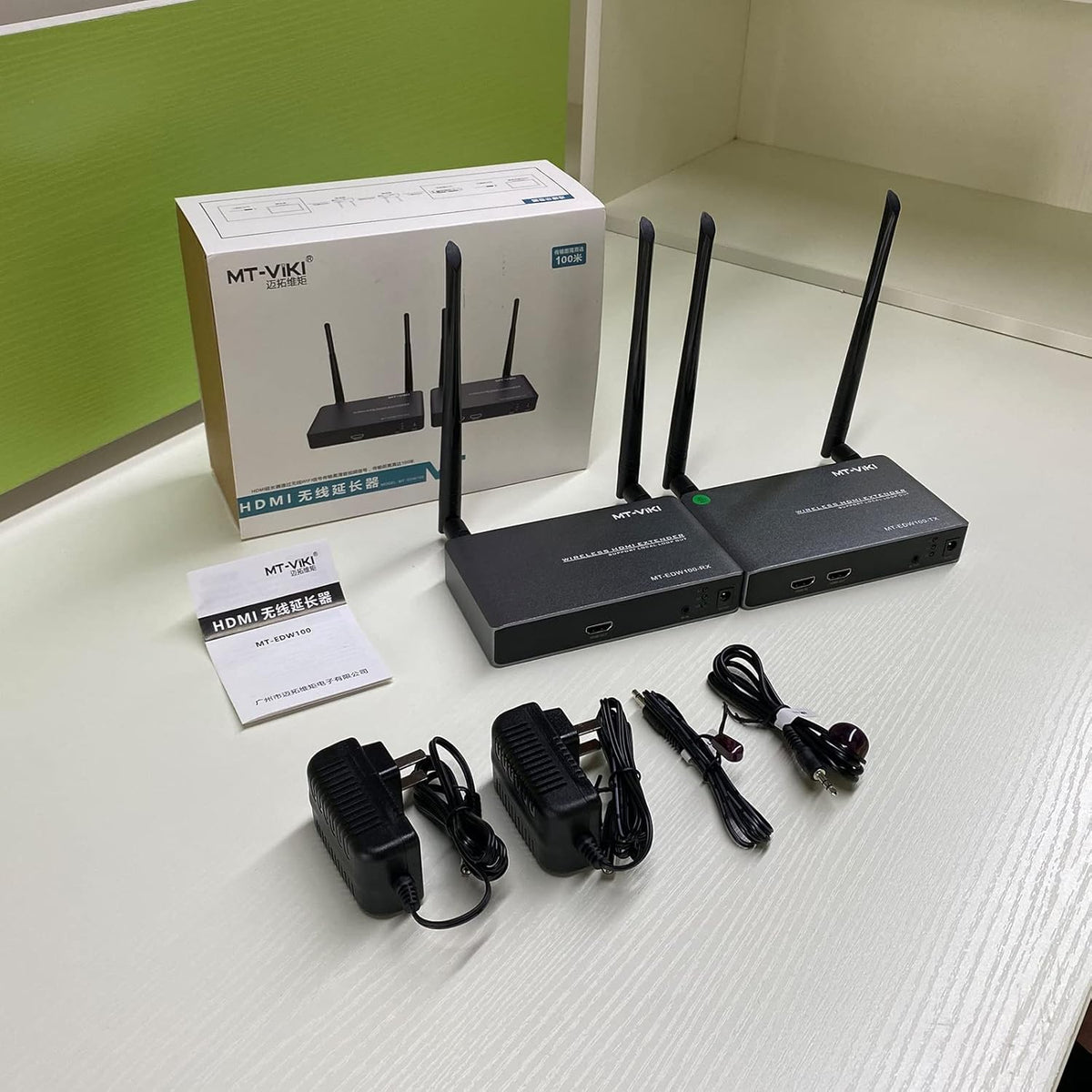 Wireless HDMI Transmitter and Receiver with Loop Out, Aluminum Alloy Extender 328ft/100m Support 1080P with IR Passback A147911