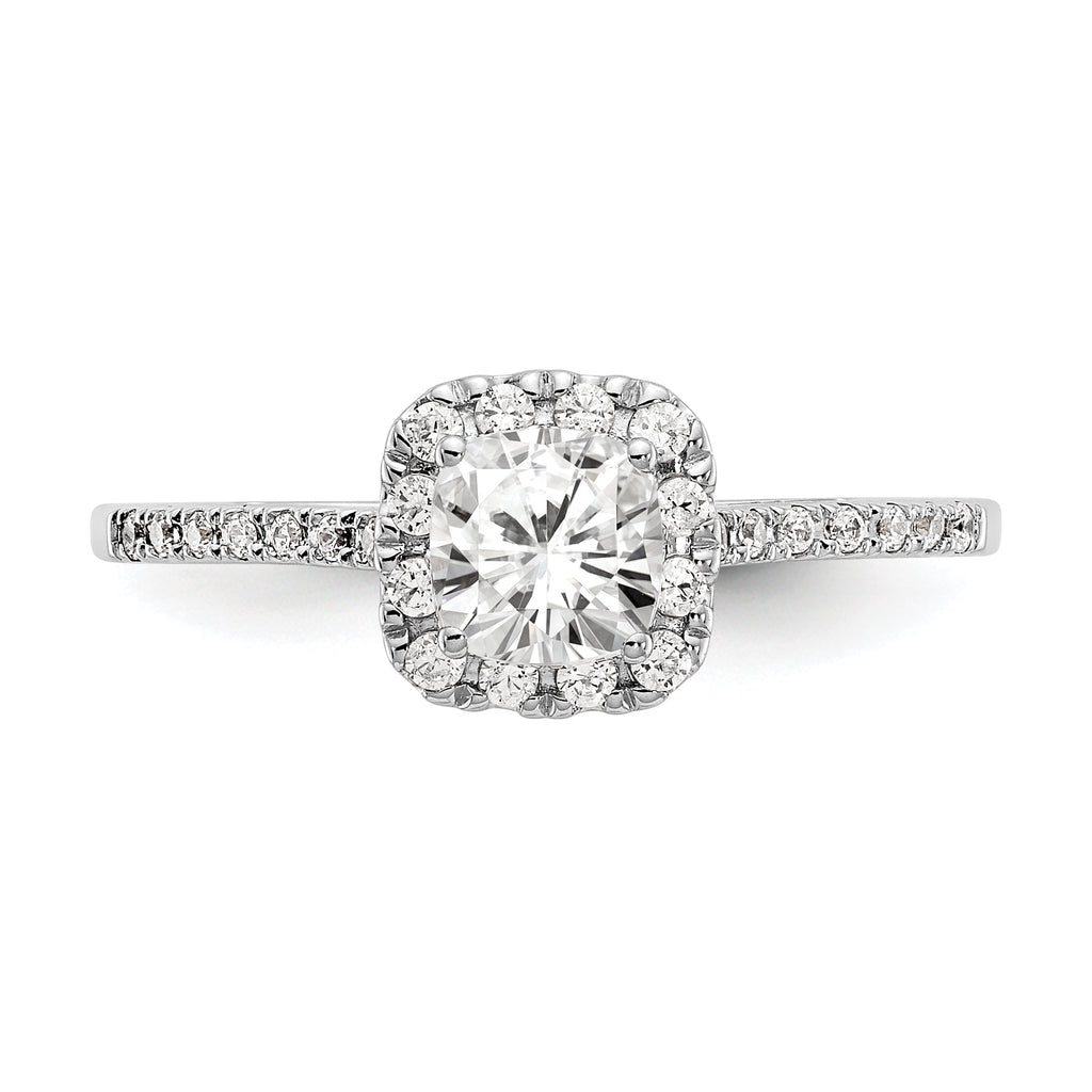 1.25ct CZ Solid 14k Cushion Halo Engagement Ring J7686