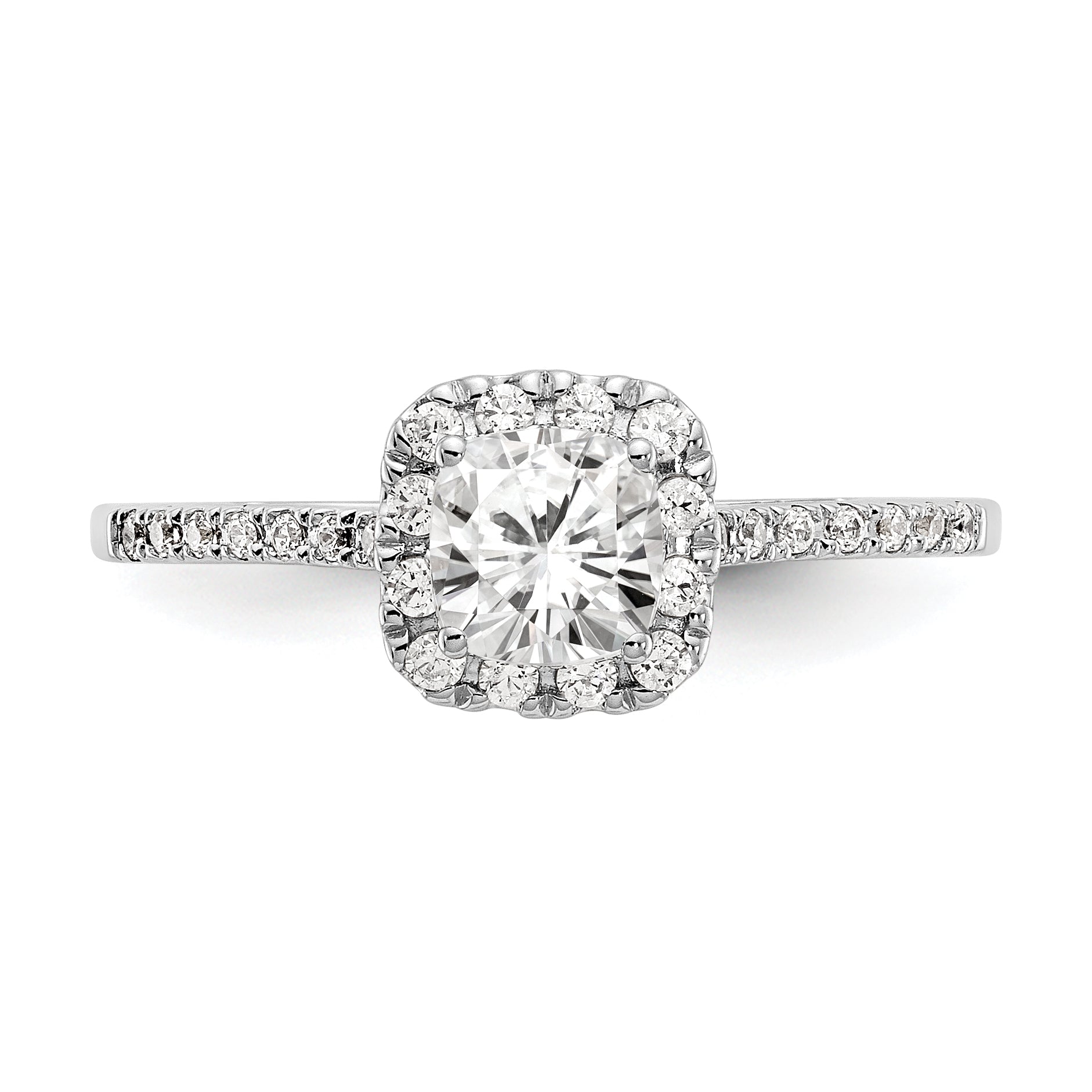 1.25ct CZ Solid 14k Cushion Halo Engagement Ring J7686