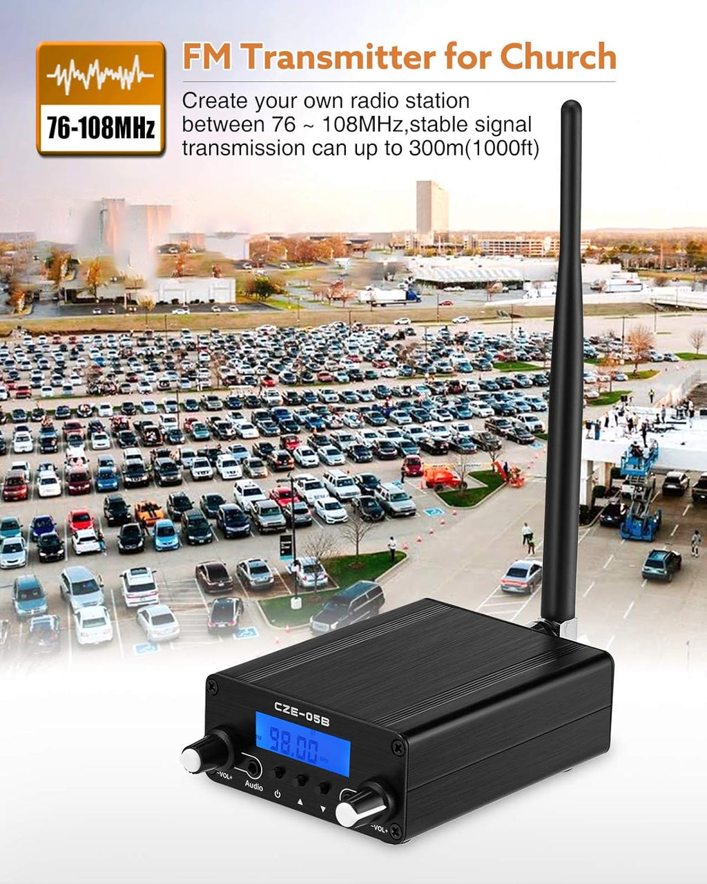 FM Broadcast Transmitter 76~108MHz with Microphone and Antenna M179204