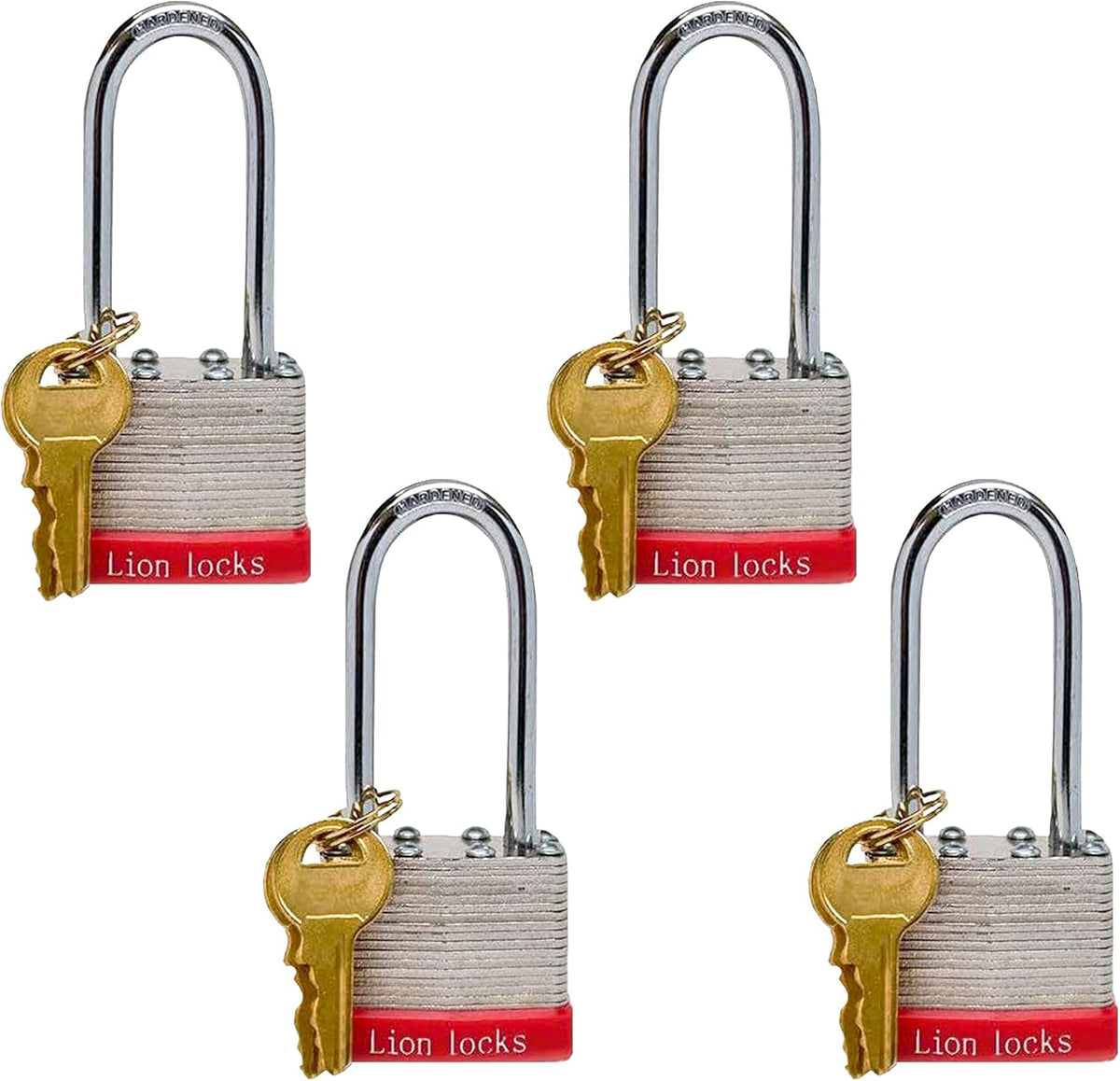 48 Keyed-Alike Padlocks with 2" Long Shackle, Hardened Steel Case, Brass Pin Cylinder S558