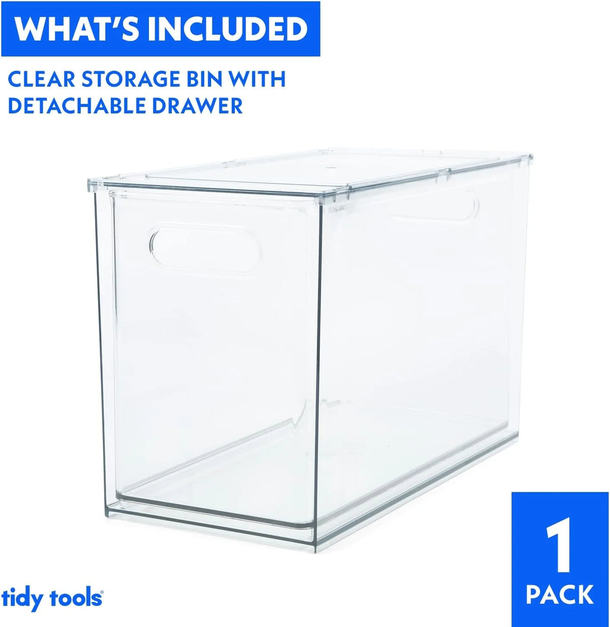 Clear Refrigerator Organizer Bins Stackable Plastic Storage Bins With Pull-Out Drawer A240583