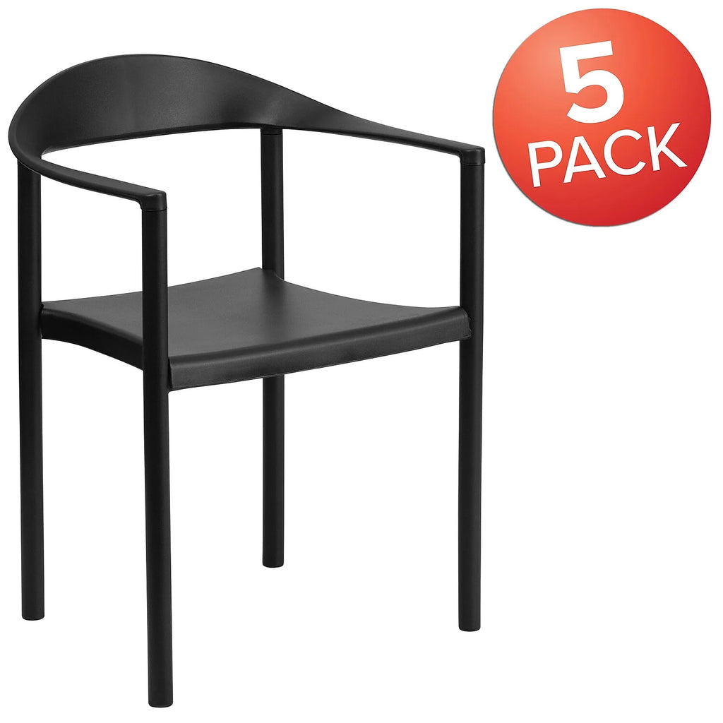 Black Plastic Cafe Stack Chair V269152