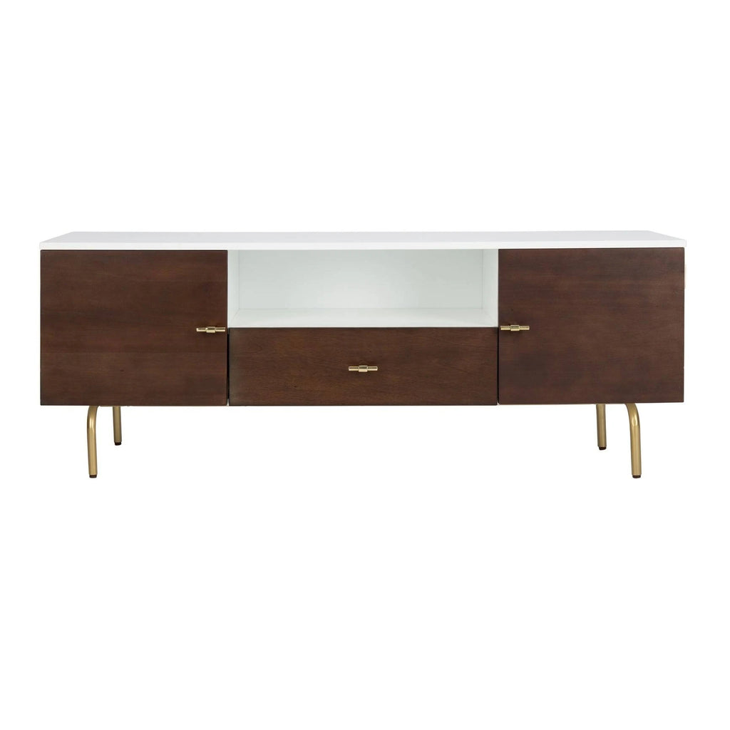 Cream White Washed Media Stand U607754