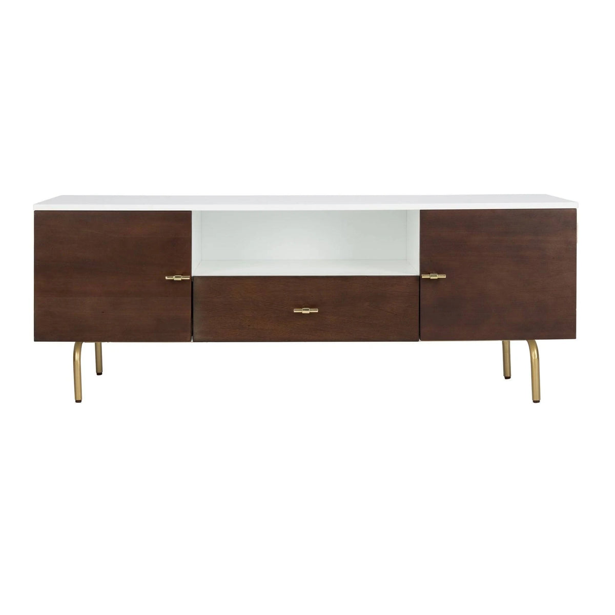 Cream White Washed Media Stand U607754