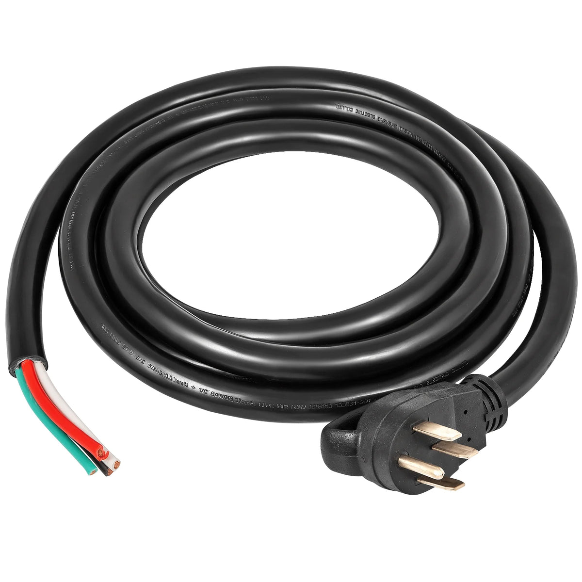 25' 50A RV Power Cord 6/3 + 8/1 AWG NEMA 14-50P to Bare Wire L771842
