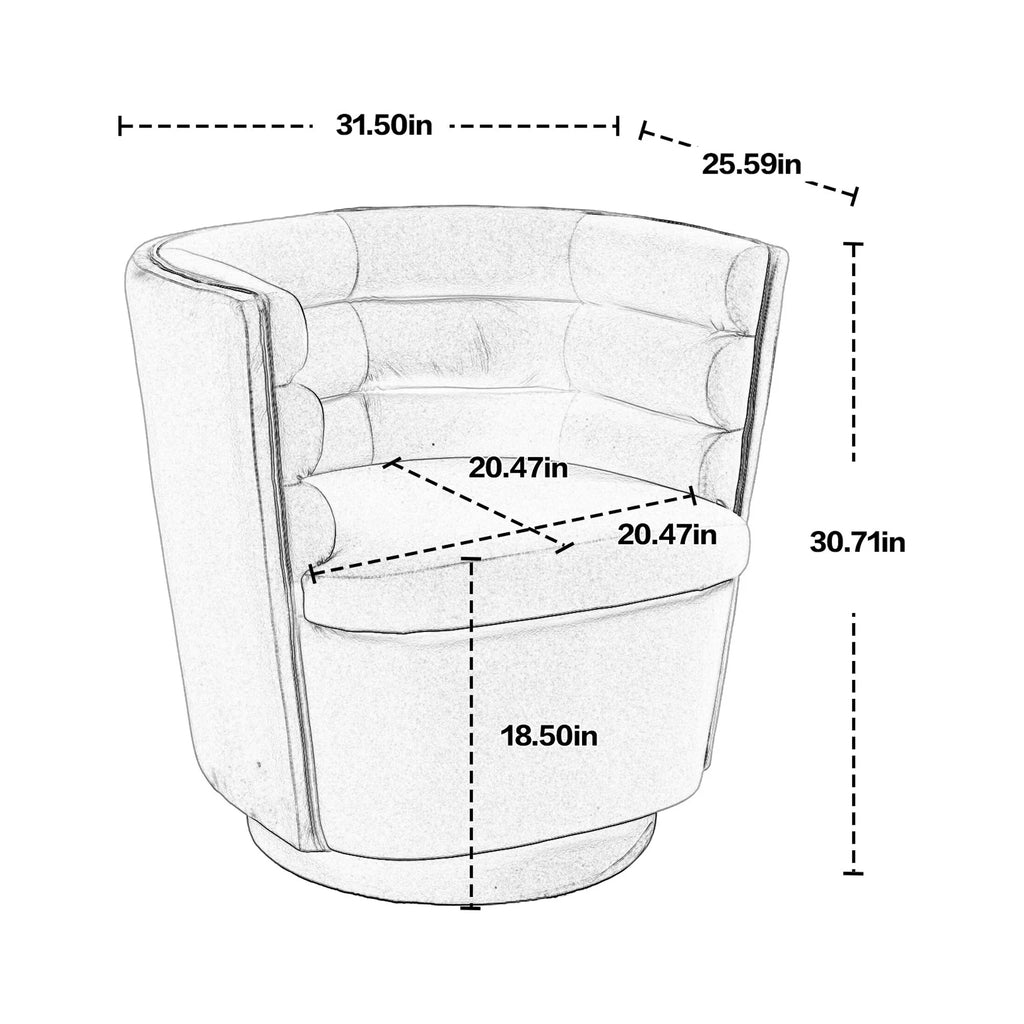 Swivel Barrel Chair with Storage U398