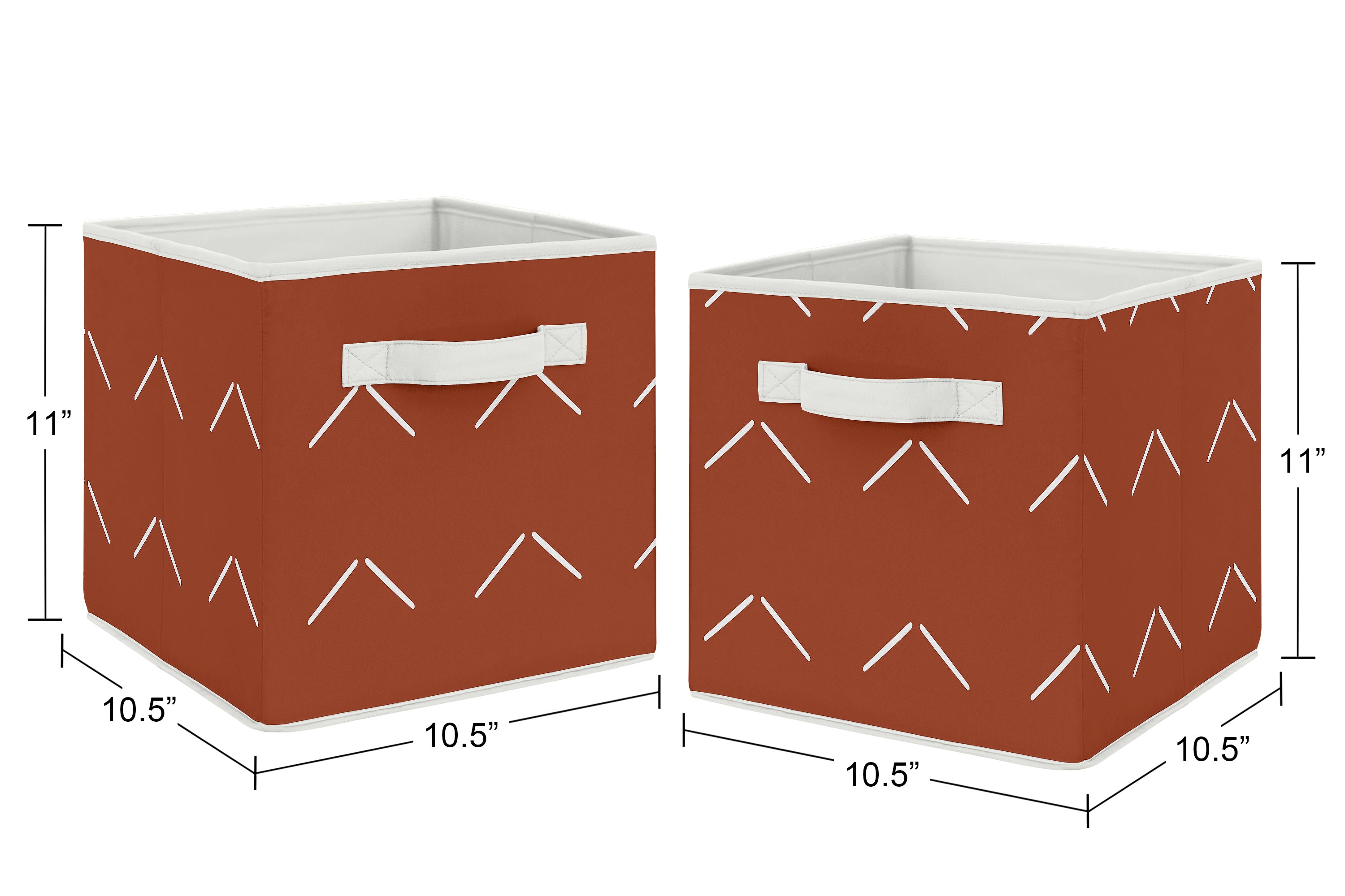 Orange Rust Fabric Storage Bin Set of 2 X374