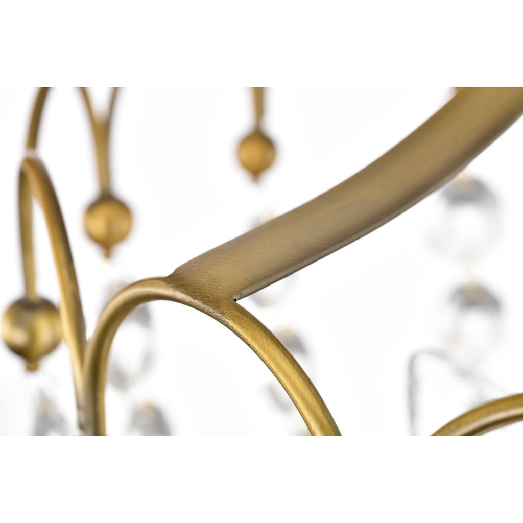 Vintage Brass Crystal Semi Flush Mount U59376
