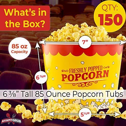 85 oz Disposable Popcorn Tub 150pk Y135