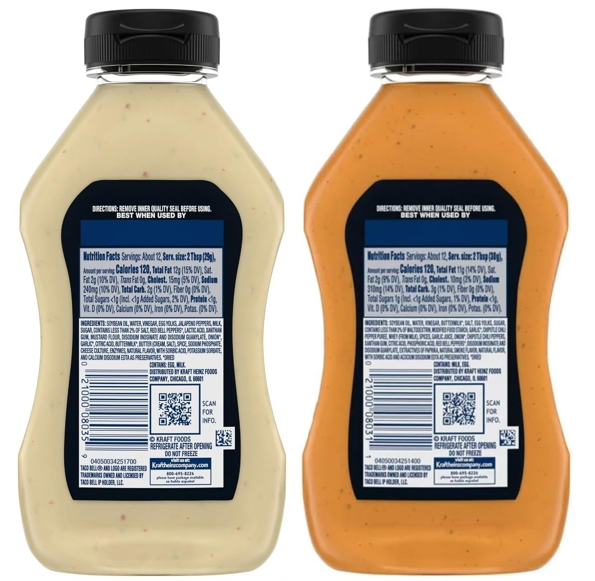 12 Oz Creamy Chipotle Sauce & 12 Oz Creamy Baja Sauce R24702