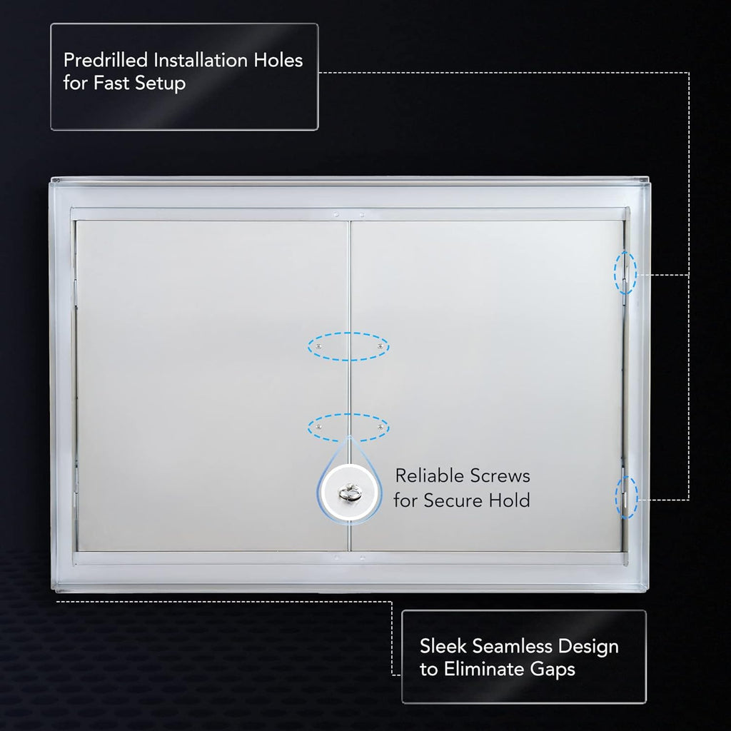 28 W x 19 H Weatherproof 304 Stainless Steel Double Access Door B187076