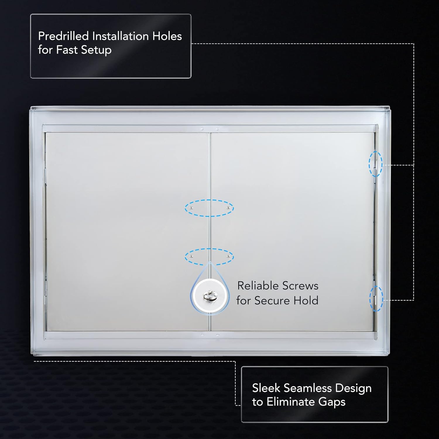 28 W x 19 H Weatherproof 304 Stainless Steel Double Access Door B187076