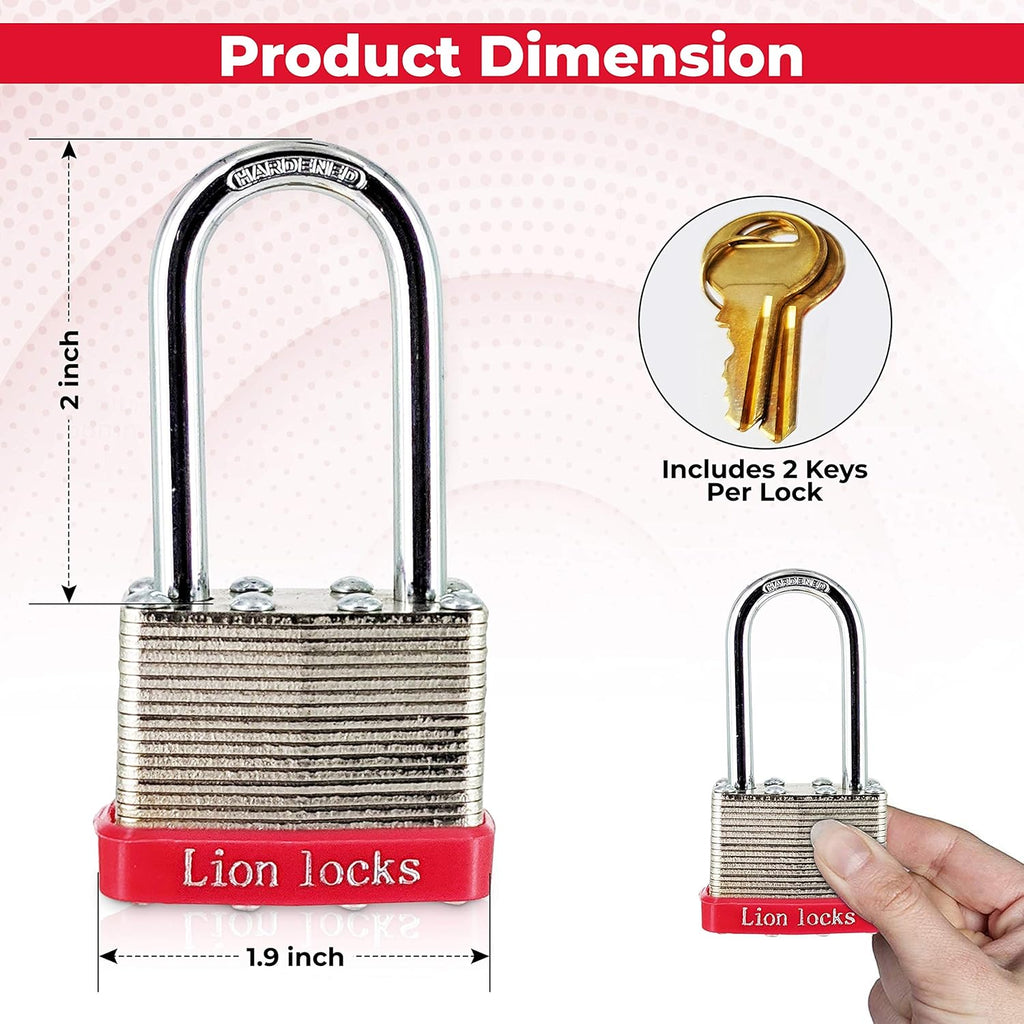 48 Keyed-Alike Padlocks with 2" Long Shackle, Hardened Steel Case, Brass Pin Cylinder S558