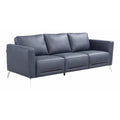Blue Leather Sofa L6604