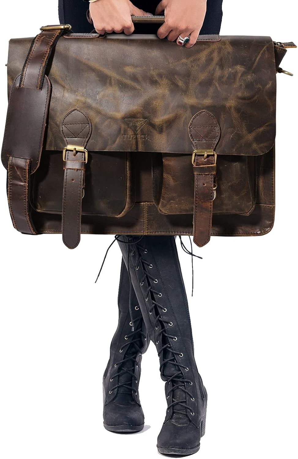 Retro Leather Laptop Messenger Bag W8010