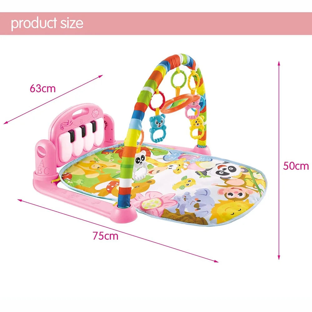 Playmat Kick and Play Piano Gym with Hanging Mirror Musical Activity Center Tummy Time Play Mat M8423