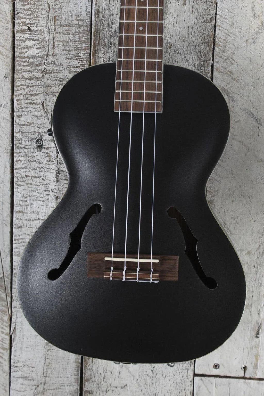 Metallic Black Archtop Tenor Ukulele W9664