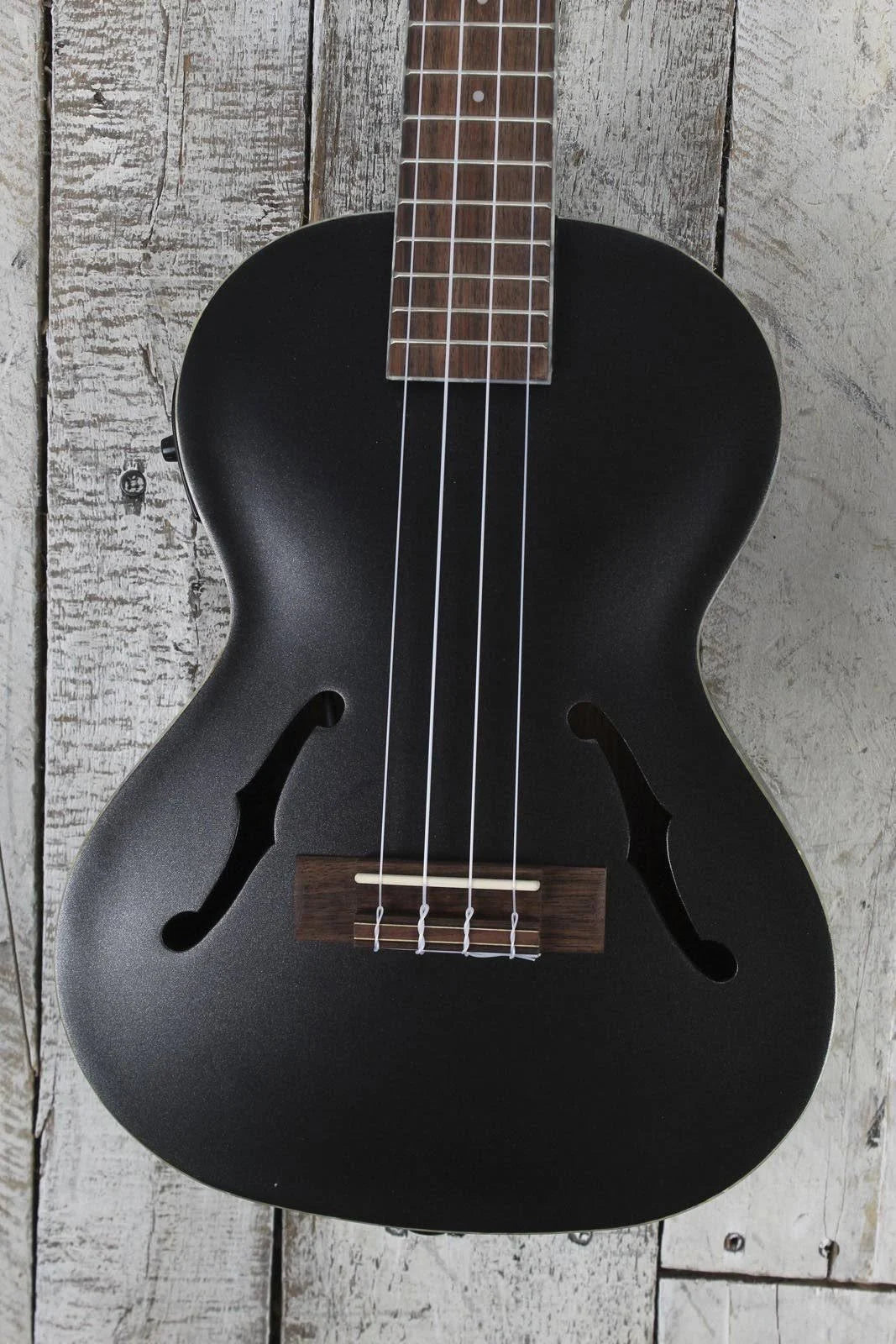 Metallic Black Archtop Tenor Ukulele W9664