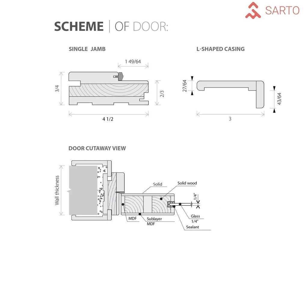 Solid French Door 36" x 80" Painted Creamy Single Regular Panel Frame Handle K72590
