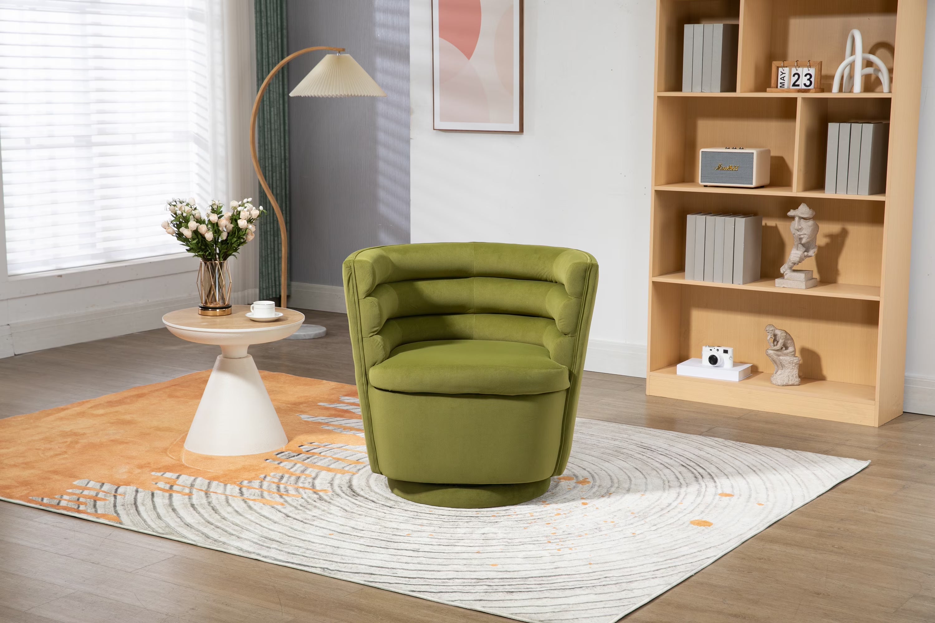 Swivel Barrel Chair with Storage U398