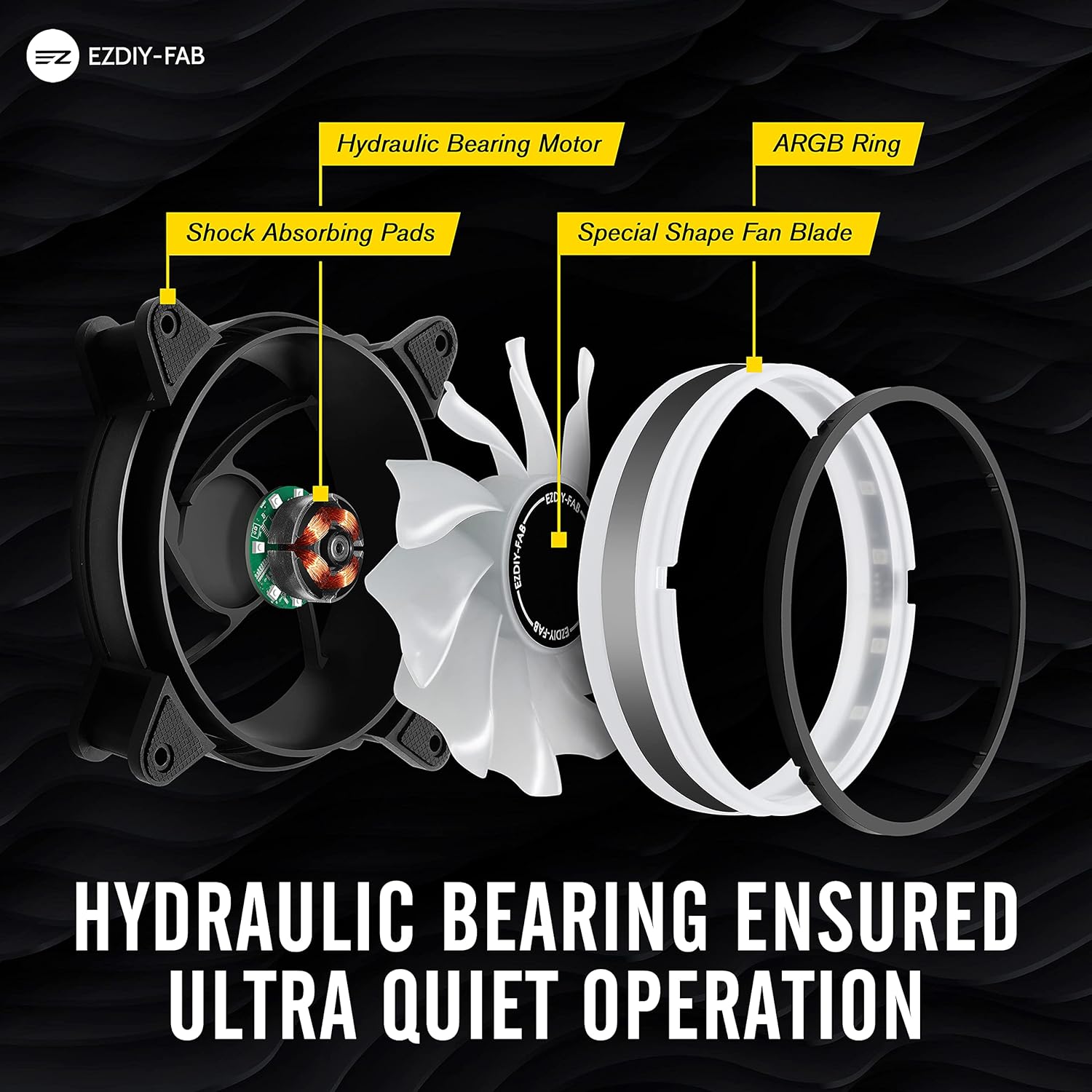 5 Pack 120mm RGB PWM Case Fan with Fan Hub U3826