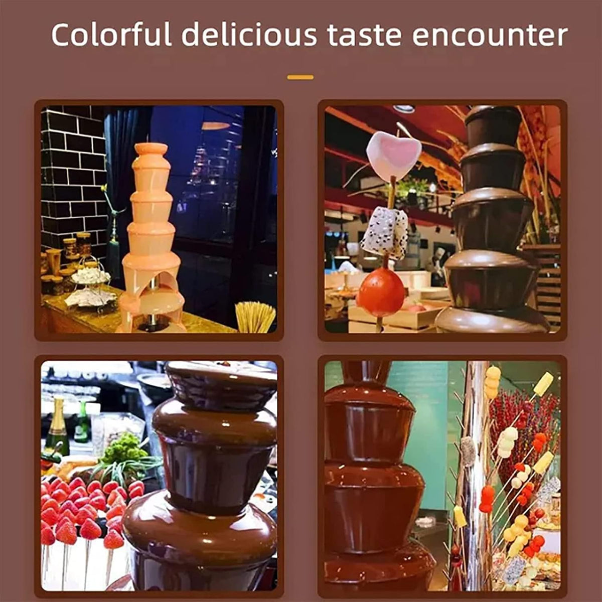5 Tiers Stainless Steel Chocolate Fondue Fountain Machine B73260