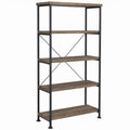 Rustic Oak and Black 4 Shelf Bookcase J60254